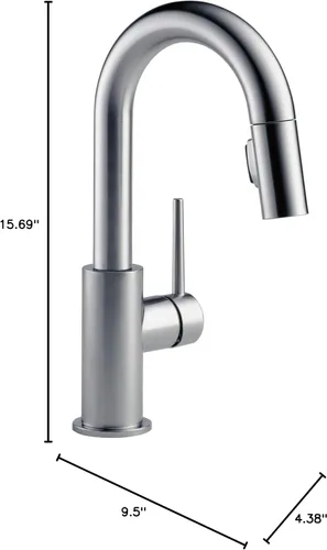 Miniatura 8 de Delta 9959-LS-DST Trinsic 1.8 GPM Grifo de barra extraíble de un solo agujero/preparación con cabezal rociador de acoplamiento magnético y giratorio