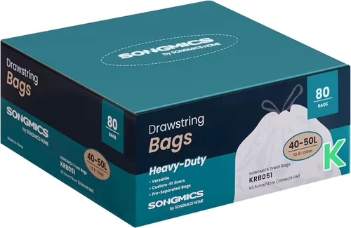 Miniatura 16 de SONGMICS Bolsas de basura con cordón para cocina, preseparadas, desgarro rápido, para botes de basura de 8 galones (30 L), código de revestimiento