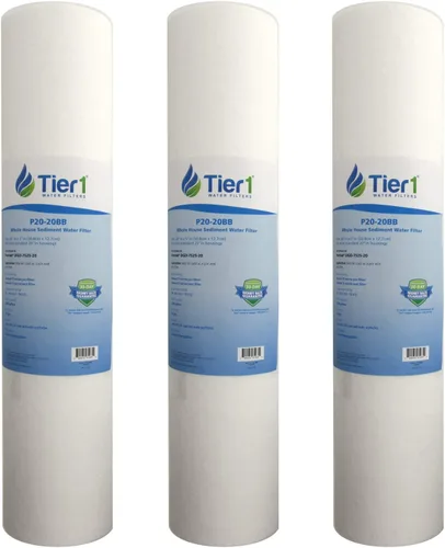 Tier1 Filtro de agua de 20 micras de 20 x 4.5 pulgadas | Cartucho de prefiltro de agua de polipropileno hilado para toda la casa | Reemplazo para