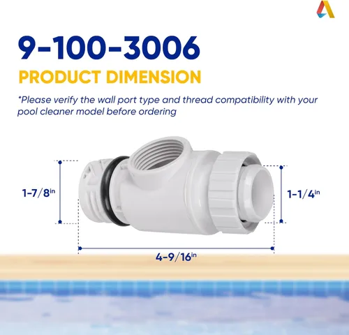 Miniatura 2 de Canamax 9-100-3006 UWF Pieza de repuesto de desconexión rápida - Compatible con limpiadores de piscinas Zodiac Polaris 280 380 3900 Sport y Pentair