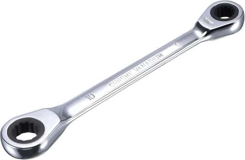 Miniatura 11 de uxcell Llave de trinquete de extremo de caja doble (0.394 in x 0.433 in) métrica 72 dientes 12 puntas llave de trinquete herramientas CR-V
