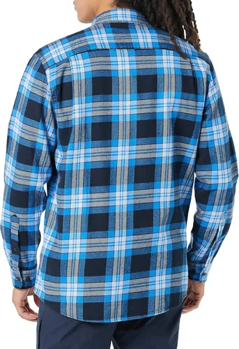 Miniatura 3 de Tienda Essentials Camisa de franela de manga larga con dos bolsillos para hombre