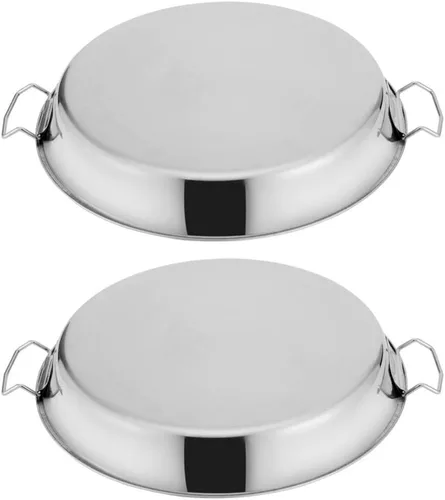 Miniatura 6 de Hemoton Placa de vapor de acero inoxidable con asas, bandeja de vapor reutilizable de 9.44 pulgadas para fideos fríos, pasteles de arroz para servir