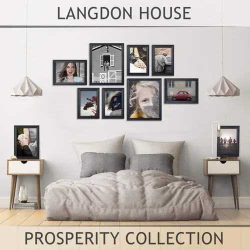 Miniatura 6 de Langdon House Marco de fotos negro de 5 x 7, marco contemporáneo, montaje en pared o tablero de mesa, colección Prosperity