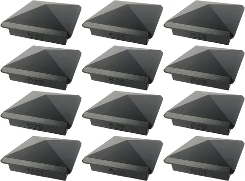 Miniatura 10 de Tapa de aluminio en forma piramidal para postes de madera, color negro (4 unidades)