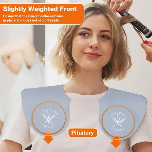 Miniatura 3 de Noverlife Hair Cutting Collar, Waterproof Silicone Hair Dye Collar, Barber Hair Cutting Pad Haircut Neck Wrap for Salon Gris - Largo