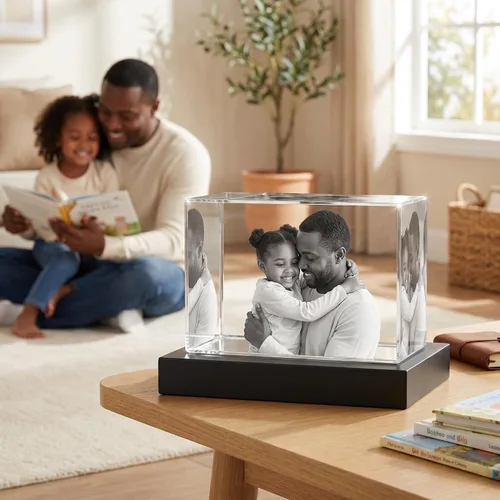Miniatura 2 de Foto de cristal 3D, regalo personalizado para ella, él, mamá, papá, padre, regalo para parejas – Foto personalizada en cristal, única para Paisaje