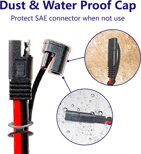 Miniatura 4 de BFXM Cable de Carga 10AWG 3.05MT, Arnés de Desconexión Rápida de Terminal de Junta Tórica SAE, Cables de Extensión de Conectores SAE de 2 Pines