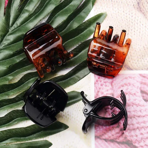 Miniatura 5 de 12 pinzas para el cabello de tamaño mediano, 1.38 x 1.38 x 1.57 pulgadas, pinzas de agarre antideslizante para mujeres y niñas, accesorios