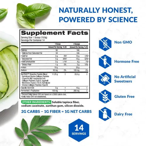 Miniatura 6 de BioTrust Polvo de proteína de colágeno múltiple + aceite MCT Keto – 5 tipos (I, II, III, V, X) y 100% ácido caprílico C8 – Apoya cetonas elevadas
