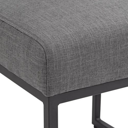 Miniatura 5 de 55 Downing Street Silla de comedor Myles de tela gris y metal negro
