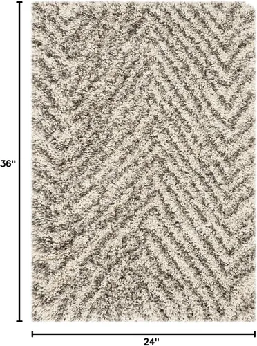 Miniatura 2 de SAFAVIEH Hudson Shag Collection - Alfombra decorativa de 2 x 3 pies, diseño de cheurón, no desprende pelusa y de fácil cuidado, 2 pulgadas