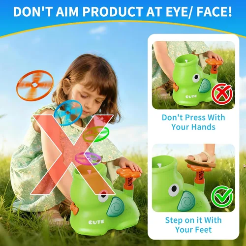Miniatura 4 de CPSYUB Lanzador de disco volador para exteriores, juguetes de brinco para niños de 3, 4, 5, 6, 7, 8, 9, 10 años, juego de atrapar mariposas