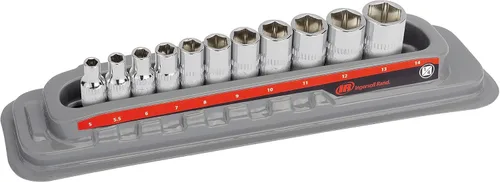 Miniatura 12 de Ingersoll Rand - Juego de llaves de vaso SAE poco profundas de 11 piezas de 1/4 de pulgada, 6 puntos, tamaño: 5/32–9/16 pulgadas, acero al cromo
