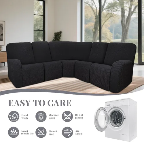 Miniatura 8 de Fundas de sofá reclinable seccional 100% impermeables para sofá reclinable en forma de L, funda de sofá modular de esquina en forma de L, fundas