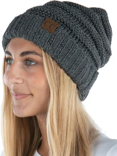 Miniatura 151 de Funky Junque Gorro de moda de punto trenzado de talla extragrande, grueso, abrigado, suave y holgado