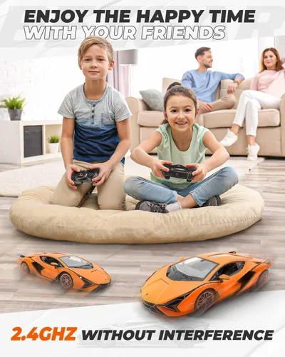 Miniatura 3 de BEZGAR Auto de control remoto - 1:14 Lambo Sián FKP 37 eléctrico, deportivo, de carreras, juguete de auto con puerta abierta, serie de autos RC
