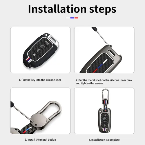 Miniatura 8 de Funda de aleación de zinc compatible con Hyundai Elantra GT Genesis Coupe Sonata Veloster Tucson Kia Optima Rio Forte Koup Soul Sportage Gris