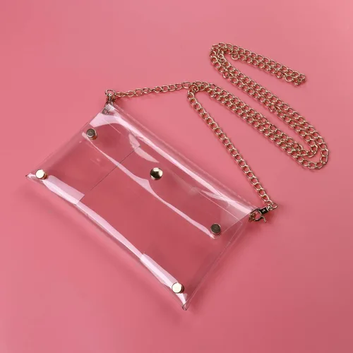 Miniatura 4 de BESTOYARD Bolso bandolera con correa de cadena para mujer, Transparente, Pvc