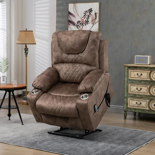 Miniatura 10 de JUUXO Panorama 1.0 - Sillas elevadoras eléctricas reclinables para personas mayores, altura ajustable, calor, masaje, asiento de 26 pulgadas