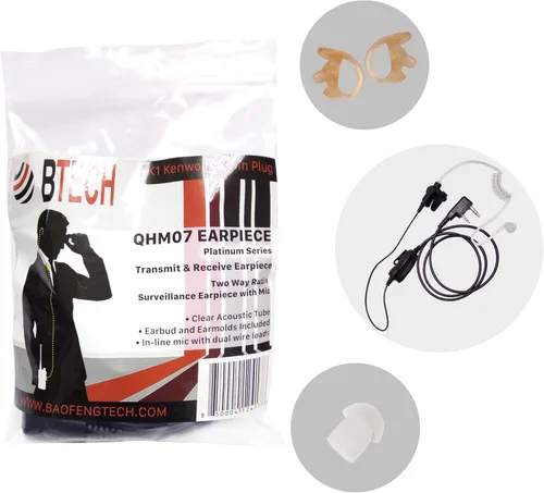 Miniatura 6 de BTECH QHM22 - Micrófono de altavoz IP54 resistente a la intemperie, micrófono de hombro de grado comercial premium para BAOFENG (UV-5R BF-F8HP)
