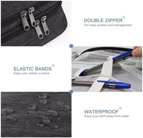 Miniatura 4 de Organizador de electrónica, Jelly Comb accesorios electrónicos organizador de cables bolsa impermeable de almacenamiento de cables de viaje