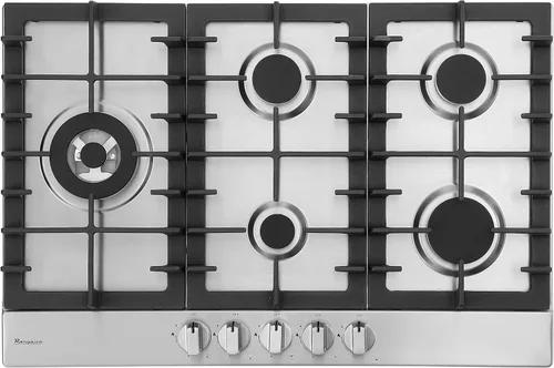 Rangaire RCG301S - Placa de cocina de gas de 30 pulgadas, acero inoxidable, quemadores sellados, rejillas de hierro fundido, controles de quemador