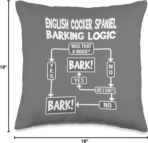 Miniatura 4 de Perro ladrando lógica, regalo de perro, divertido inglés Cocker Spaniel Throw Pillow