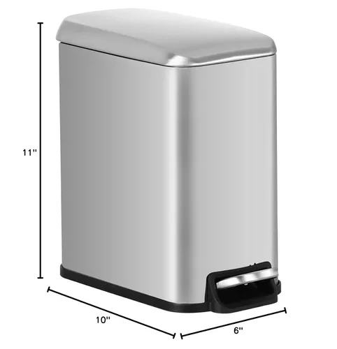 Miniatura 7 de Cubo de basura de baño de 1.3 galones con tapa, cubo de basura delgado con pedal para espacios pequeños, cubo extraíble, para baño, dormitorio y Ss