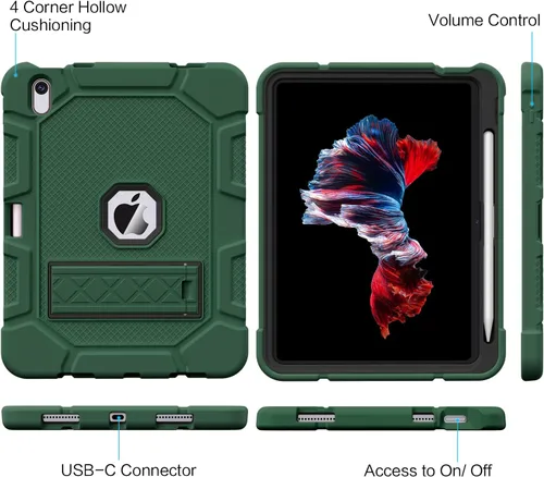 Miniatura 6 de Azzsy Funda para iPad 10.ª generación de 10.9 pulgadas, 2022, soporte integrado para lápiz Apple, funda protectora resistente a prueba de golpes