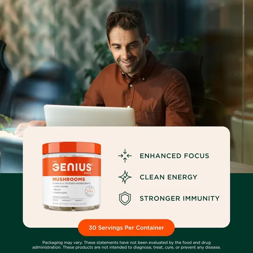 Miniatura 7 de Genius Caffeine Pills + Genius Mushroom Plant-Based Supplement (Alert Concentration)