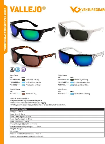 Miniatura 6 de Venture Gear Vallejo Safety Glasses