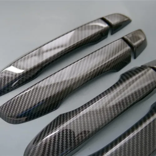Miniatura 4 de Cubierta de manija de puerta para Honda Civic 2016 2017 2018 2019 2020 (fibra de carbono sin agujeros para llave sin contacto)
