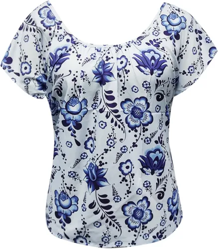 Miniatura 4 de Women Shirts Casual Short Sleeve Tops Women Fashion Geometric Print Round Neck Short Sleeve Short Shirts for Women