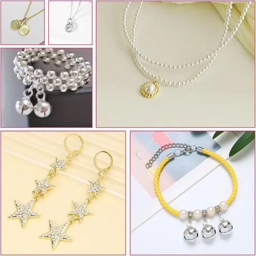 Miniatura 6 de 1200 anillos de salto para hacer joyas, anillos abiertos, conectores de joyería para aretes, pulseras, collares, bricolaje (oro, plata, cian antiguo)