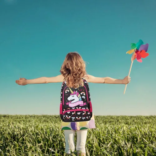 Miniatura 64 de Juego de mochila para niñas y adolescentes, mochila escolar para niños con bolsa para el almuerzo, estuche para lápices, mochilas escolares