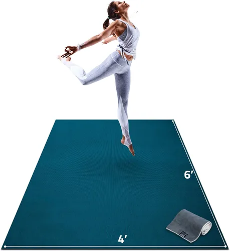 Gorilla Mats Esterilla de Yoga Premium Grande – 6 x 4 pies, 7 x 5 pies (8mm) extra gruesa y ultra cómoda, antideslizante, esterilla de ejercicio