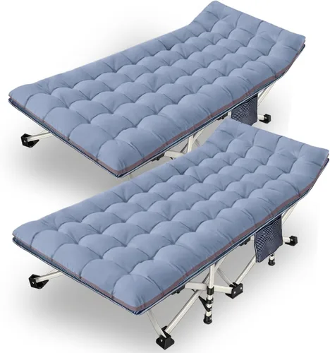 Miniatura 14 de Catre de camping con colchón, cómodo y resistente, soporta hasta 450 libras, catres para dormir, cama de campamento, catre plegable con bolsa