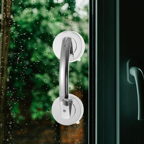 Miniatura 3 de Manijas de puerta con ventosa, paquete de 2 barras de agarre portátiles para puertas de cristal de ducha, fácil de instalar en superficies lisas