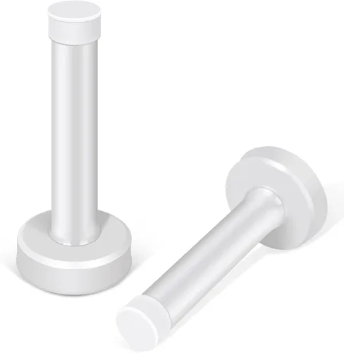 Topes de puerta de 3.5 pulgadas, paquete de 2 topes de puerta blancos, montados en la pared, moderno protector de pared de acero inoxidable