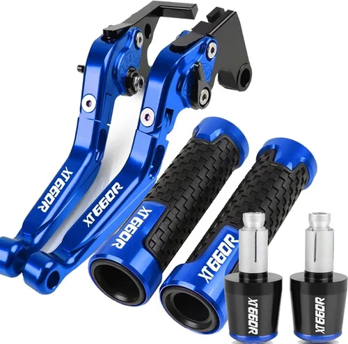 Miniatura 13 de DOUKI Para Yamaha XT660R 2004-2016 Palancas de embrague de freno de motocicleta Agarraderas Agarres Extremos Ajustable Plegable CNC Accesorios con 7