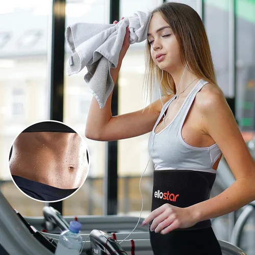 Miniatura 4 de ellostar Faja reductora de cintura para mujeres y hombres y banda de control de abdomen, moldeador de cuerpo, sauna, banda para el sudor Negro