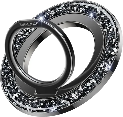 SYNCWIRE Soporte magnético para anillo de teléfono para MagSafe - Soporte de agarre para teléfono con destellos con rotación de 360° y anillo para