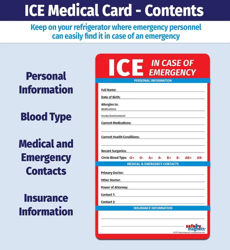 Miniatura 4 de Safety Magnets by ZOCO - Imán de contacto en caso de emergencia (ICE) para personas mayores - Tarjeta de información médica File of Life