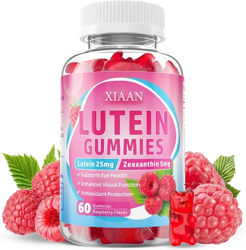 Suplementos de luteína y zeaxantina, gomitas de luteína con zeaxantina, vitaminas A, C, E, arándano, astaxantina para la salud visual y fatiga