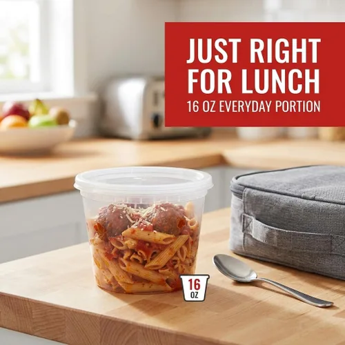Miniatura 6 de Mr Miracle Contenedores de delicatessen con tapas, paquete de 24 recipientes de plástico transparente herméticos reutilizables para alimentos