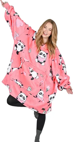 Miniatura 21 de Catalonia Sudadera extragrande tipo manta con capucha, sudadera de sherpa portátil para adultos, hombres y mujeres