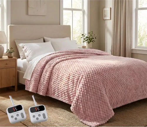 Miniatura 10 de GarveeHome Manta térmica eléctrica tamaño Queen de 84 x 90 pulgadas, con doble control, 10 niveles de calentamiento y 10 horas de apagado