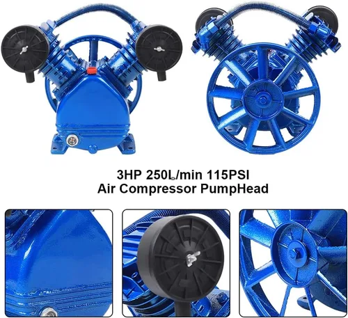 Miniatura 4 de Cabezal de bomba de compresor de aire Doble etapa V-0.25/8,3HP 115PSI V-tipo 2-Cilindro Bomba del compresor de aire Cabeza 2.2KW (V-0.25/8)
