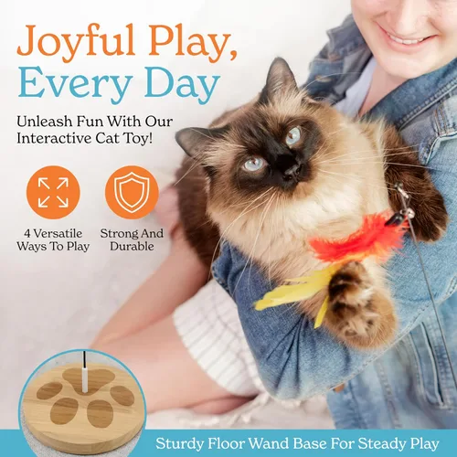Miniatura 8 de 9 piezas Juguetes interactivos para gatos de interior Juguetes para gatos de interior con ventosa Juguetes para gatos de interior para caza de Base